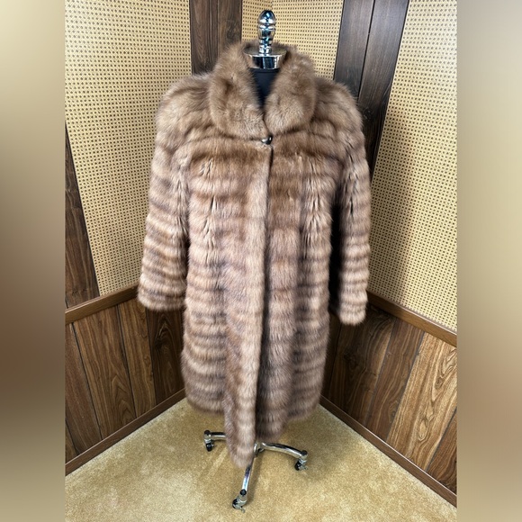 BEAUTIFUL VINTAGE MOHL NEW YORK 38" STROLLER LENGTH SABLE FUR COAT JACKET MEDIUM - Picture 1 of 13